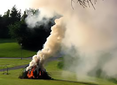 smoldering firewood