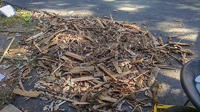 firewood debris unscreened firewood small